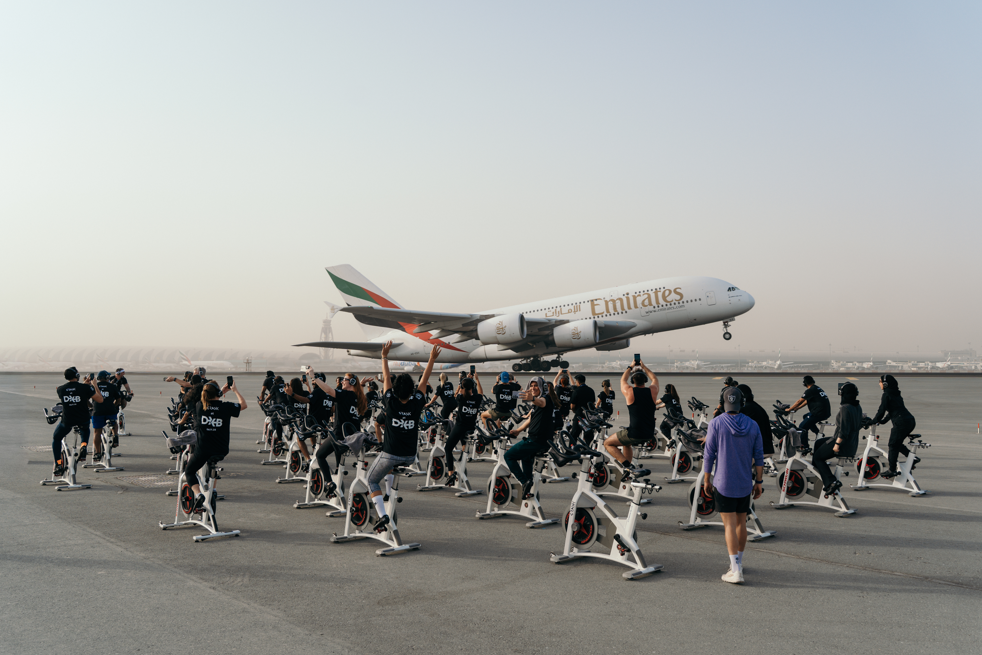 DXB runway transformed into cycling arena for Dubai Fitness Challenge